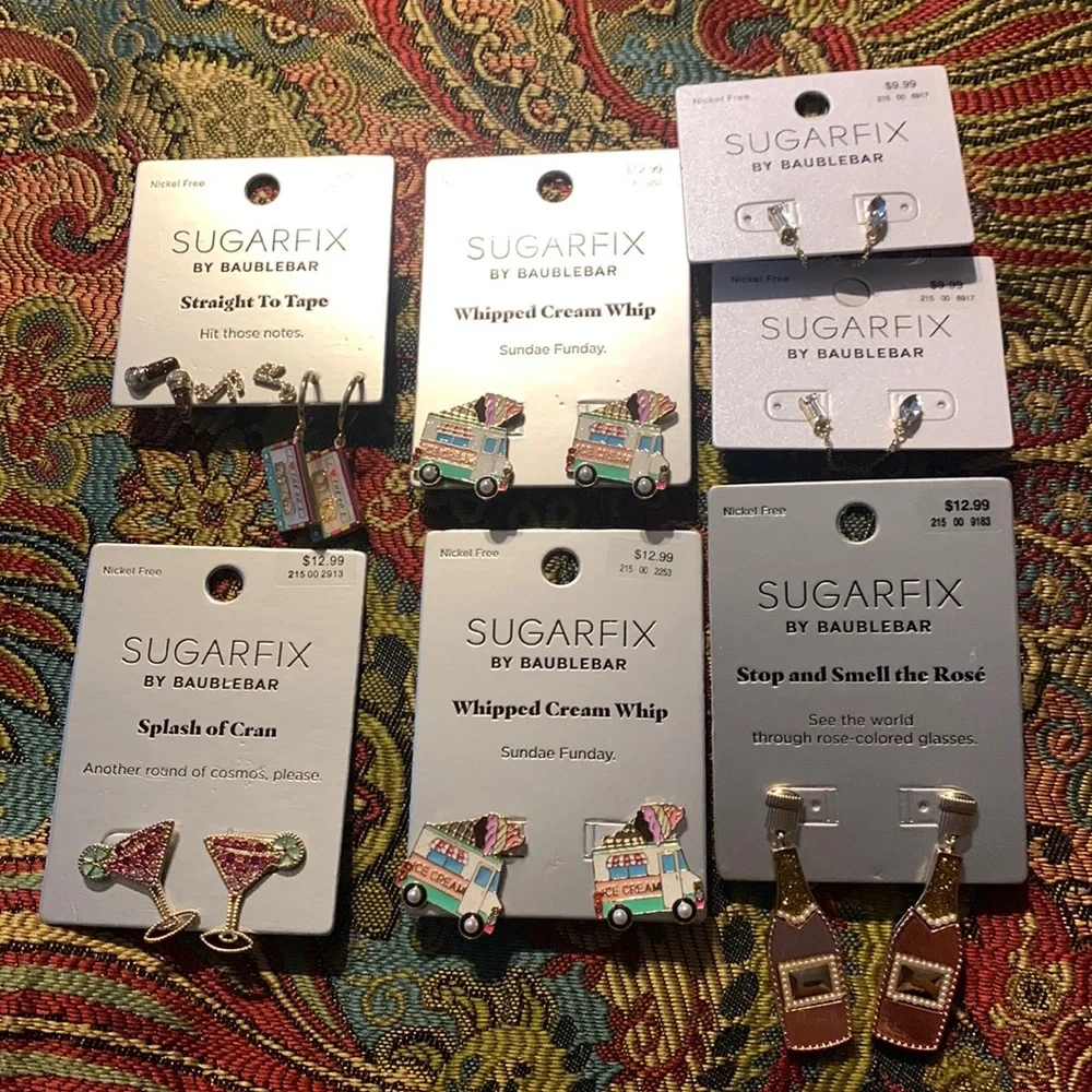 7 pairs of earrings from Baublebar new with tags - Picture 1 of 6